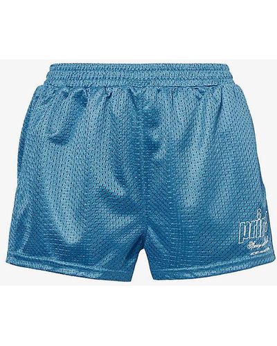 Sporty & Rich X Prince Logo-print Woven Shorts - Blue