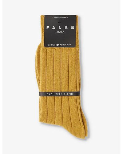 FALKE Lhasa Ribbed Knitted Socks - Yellow