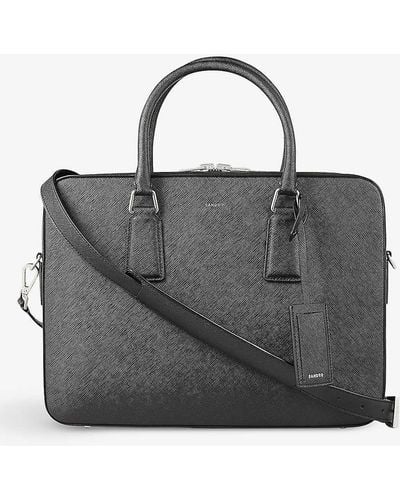 Sandro Logo-print Leather Briefcase Bag - Black