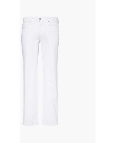 PAIGE Normandie Straight-leg Mid-rise Stretch-denim Jeans - White