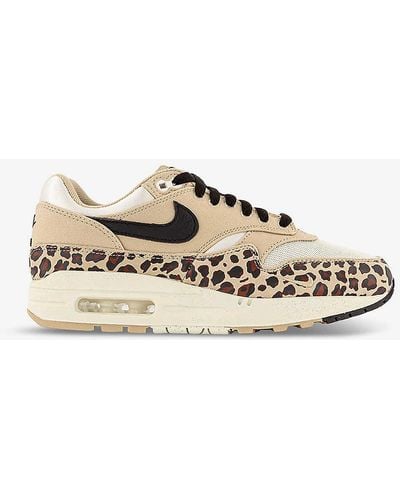 Nike Air Max 1 Panelled Suede Mid-top Trainers - Natural