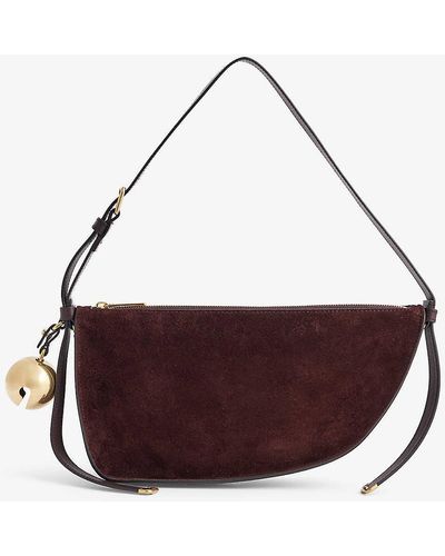Burberry Shield Metallic-charm Leather Shoulder Bag - Brown