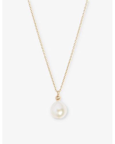The Alkemistry Poppy Finch 14ct Yellow-gold, Diamond And Pearl Necklace - Metallic