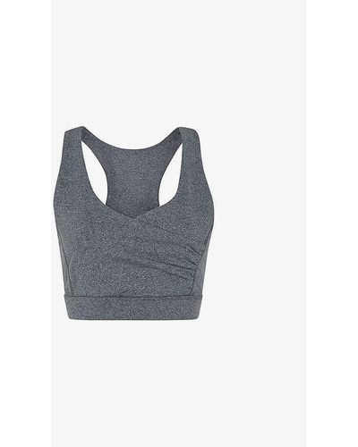 Whistles Wrap-front Stretch Recycled-polyester Sports Bra - Blue