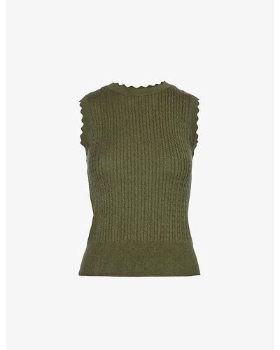 PAIGE Syrie Slim-fit Organic Cotton-blend Knitted Vest - Green