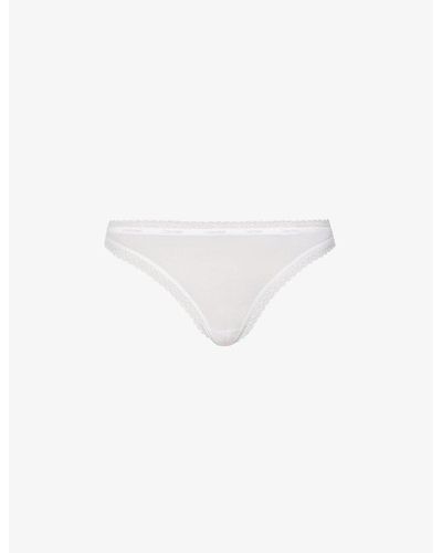 Calvin Klein Bottoms Up Mid-rise Stretch-jersey Thong - Multicolor