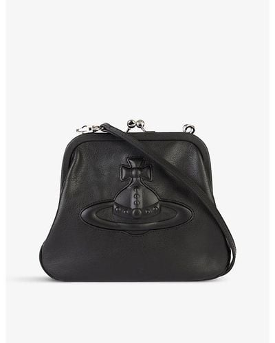 Vivienne Westwood Exclusive Chelsea Logo-embossed Leather Clutch Bag - Black