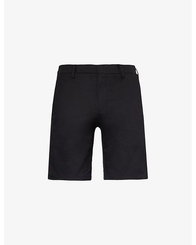 Paul Smith Regular-fit Mid-rise Stretch Organic-cotton Shorts - Black