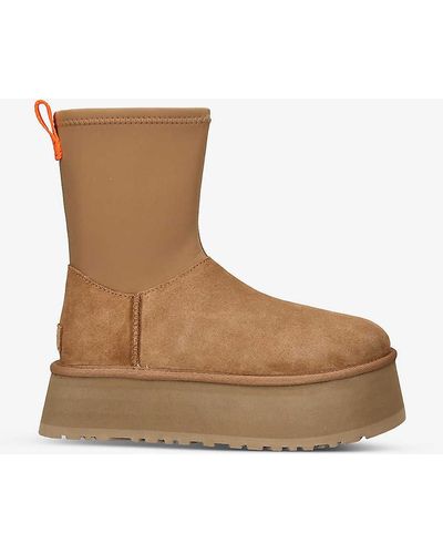 UGG Classic Dipper Suede And Rubber Boots - Brown