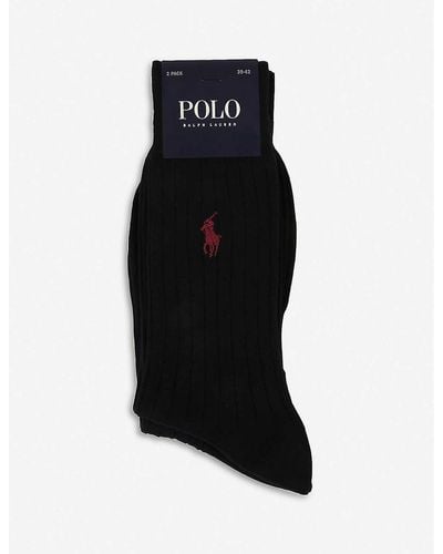 Polo Ralph Lauren Egyptian Cotton-blend Socks - Black