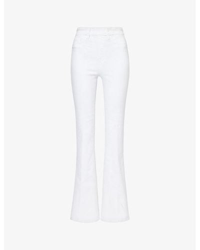 GOOD AMERICAN Pull-on Flared High-rise Stretch Denim-blend Jeans - White