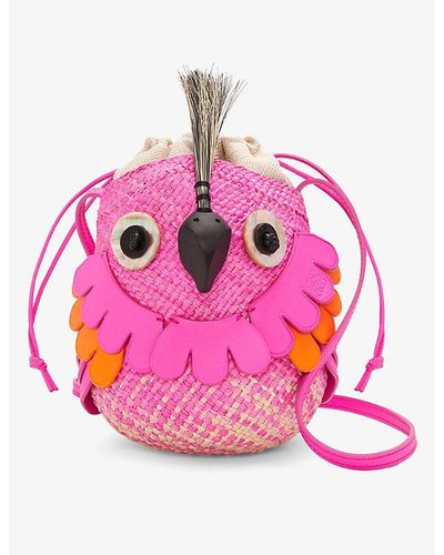 Loewe X Paula's Ibiza Bird Iraca-palm Bag - Pink