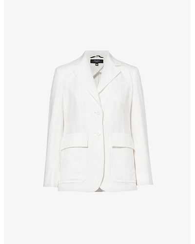 Weekend by Maxmara Dattero Single-breasted Cotton And Linen-blend Blazer - White