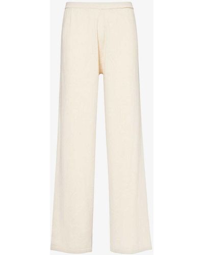 4th & Reckless Chloe Wide-leg Knitted Trousers - Natural