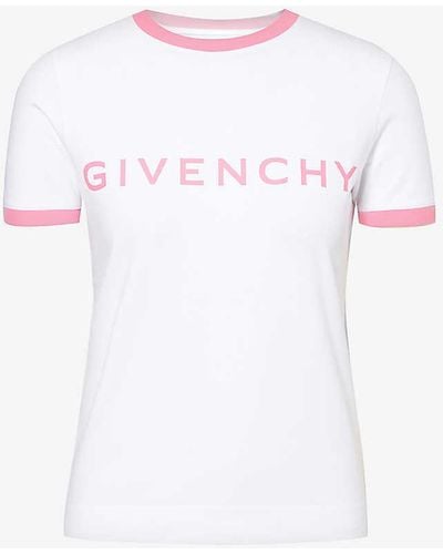 Givenchy Logo-print Round-neck Stretch-cotton T-shirt - White