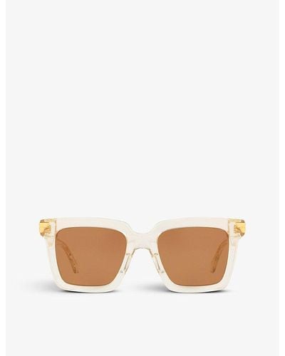 Bottega Veneta Bv1005s Square-framed Acetate Sunglasses - Brown