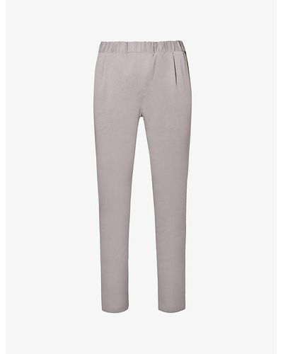 PAIGE Snider Elasticated-waistband Tapered-leg Regular-fit Stretch-woven Trouser - Grey