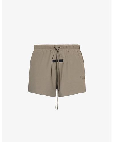 Fear Of God Essentials Running Brand-patch Woven Shorts - Gray