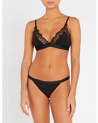 Love Stories X Lucy Williams Love Lace Soft-cup Bralette - Black