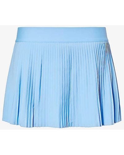 lululemon Pleated Mid-rise Stretch-recycled Polyester Mini Skirt - Blue