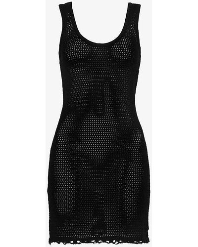 4th & Reckless Farely Crochet-knit Cotton-blend Mini Dress - Black