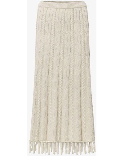Lovechild 1979 Estella Cable-knit Lambswool-blend Maxi Skirt X - Natural