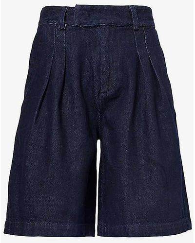 Frankie Shop Xavier Relaxed-fit High-rise Denim Shorts - Blue