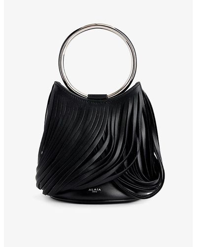 Alaïa Ring Mini Tassel-trim Leather Bag - Black