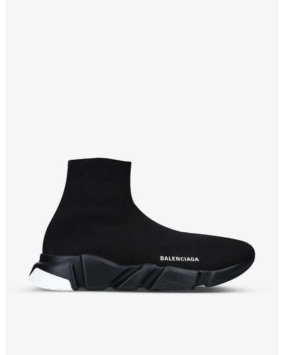 Balenciaga Speed Slip-on Knitted Mid-top Trainers - Black