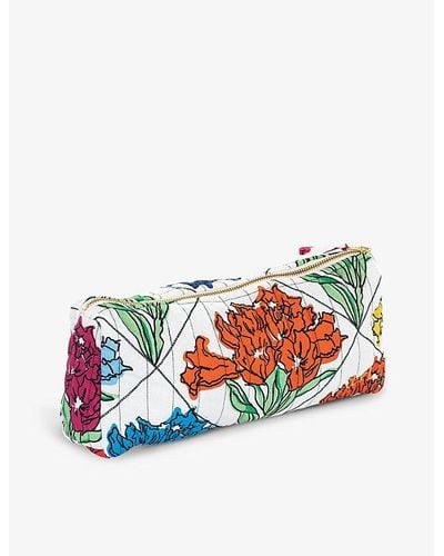 Anna + Nina Mallow Floral-print Organic-cotton Pouch - Red
