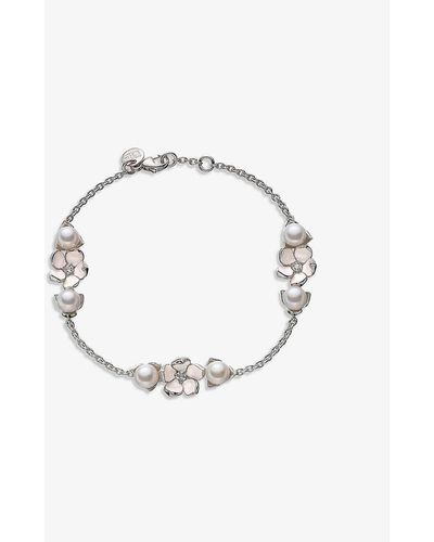 Shaun Leane Cherry Blossom Sterling Silver, Diamond And Pearl Bracelet - Multicolour