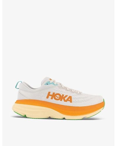 Hoka One One Bondi 8 Lightweight Recycled-polyester-blend Low-top Sneakers - Yellow