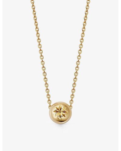 Astley Clarke Aurora Atom 18ct Yellow Gold-plated Vermeil Sterling-silver Pendant Necklace - Metallic
