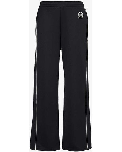 Sporty & Rich Straight-leg Mid-rise Woven Trousers - Blue