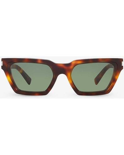 Saint Laurent Sl633 Calista Cat-eye Frame Acetate Sunglasses - Green