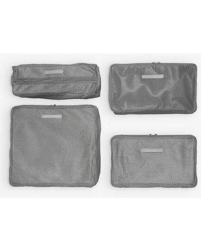 Horizn Studios Recycled-mesh Packing Cubes Set Of Four - Grey