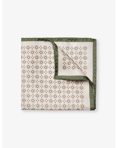 Eton Patterned Silk Pocket Square - Multicolor