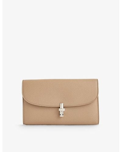 The Row Sofia Leather Continental Wallet - Natural