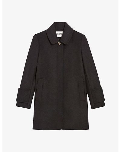 Claudie Pierlot Gaustine Regular-fit Wool-blend Coat - Black