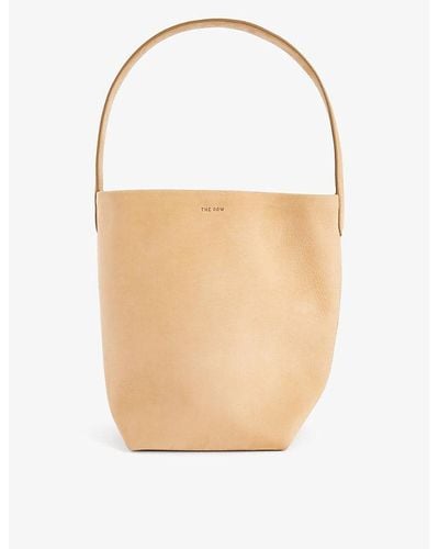 The Row Small Park Leather Tote Bag - Natural