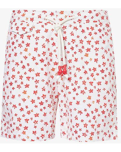 Orlebar Brown Budding Floral-pattern Regular-fit Swim Shorts - White