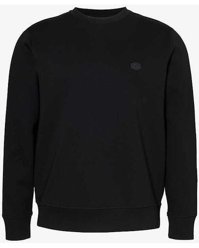 Emporio Armani Brand-patch Cotton-blend Sweatshirt - Black
