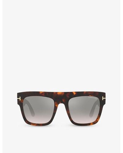 Tom Ford Tr001324 Ft0847 Square-frame Tortoiseshell Acetate Sunglasses - Black
