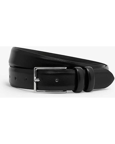 Reiss Dante Adjustable Leather Belt - White
