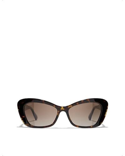 Chanel Cat Eye Sunglasses - Brown