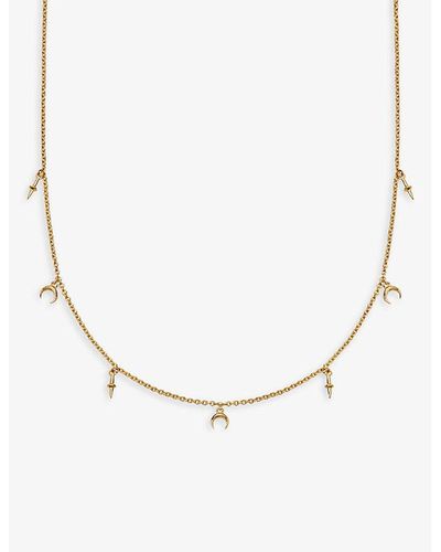 Astley Clarke Luna Station 18ct Yellow Gold-plated Vermeil Sterling-silver Necklace - Natural
