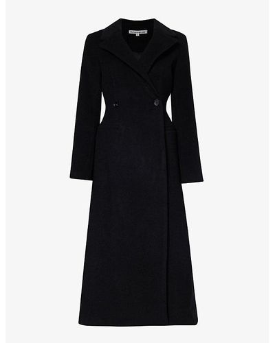 Reformation Oscar Double-breasted Wool-blend Coat - Black