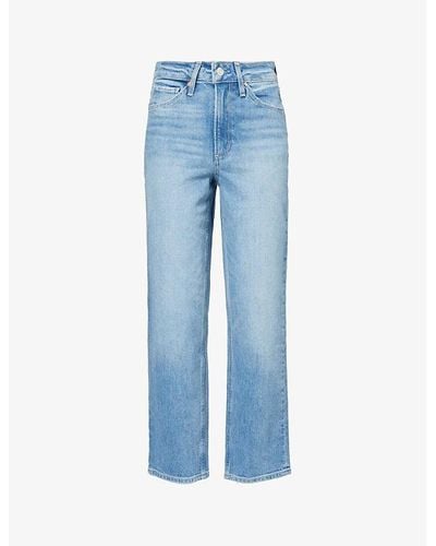 PAIGE Sarah Straight-leg Mid-rise Stretch-organic Denim Jeans - Blue