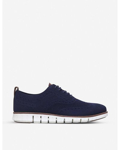 Cole Haan Zerogrand Stitchlite Knit Oxford Shoes - Blue