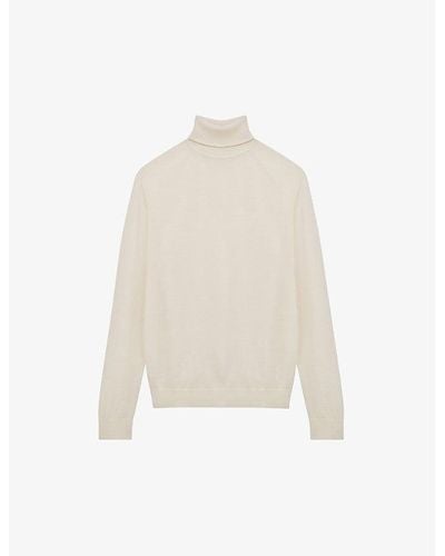 Reiss Caine Slim-fit Wool Sweater - White